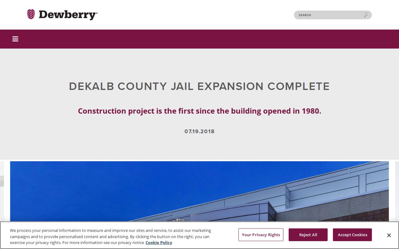 DeKalb County Detention Center expansion history for release facility context