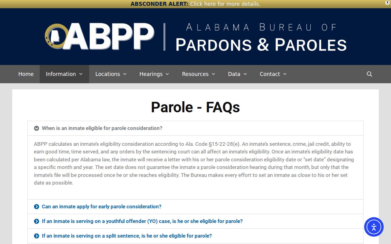 ABPP parole FAQ for DeKalb County projected release date questions